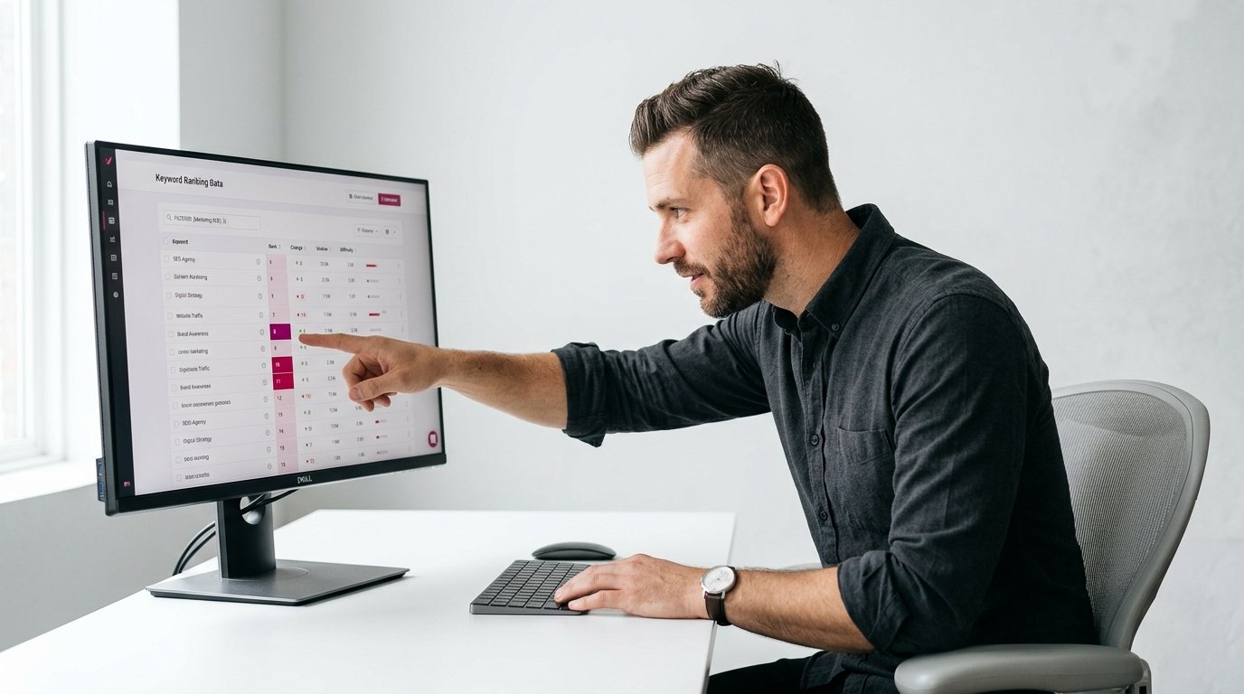 SEO-Experte analysiert CTR-Filter in der Search Console für Quick-Win-Keywords auf Positionen 5–15