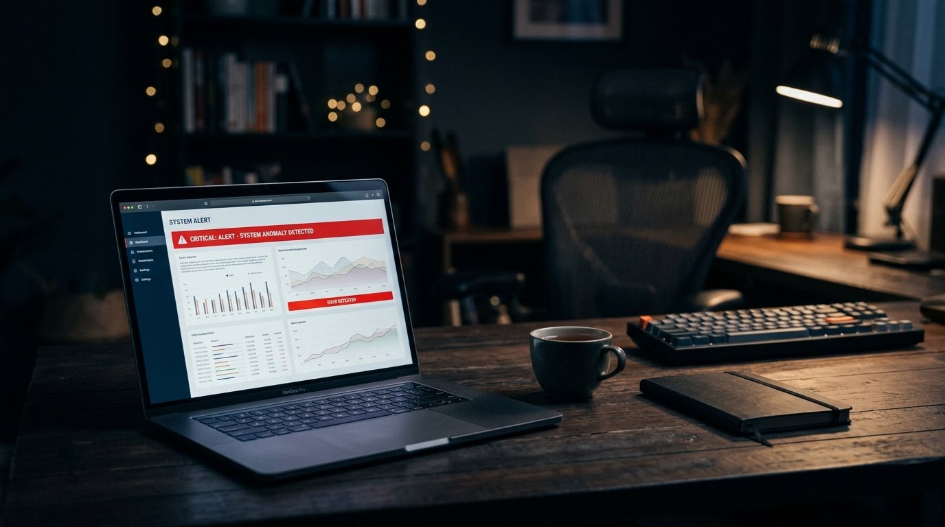 SEO-Audit Grenzen – automatisierter Tool-Report auf Laptop ohne menschliche Interpretation